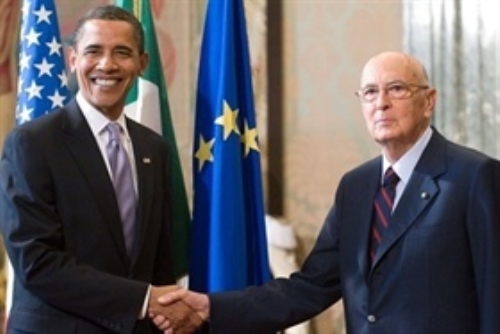 Incontro del Presidente della Repubblica Giorgio Napolitano con il Presidente degli Stati Uniti d'America, Barack Obama. Palazzo del Quirinale, 8 luglio 2009 