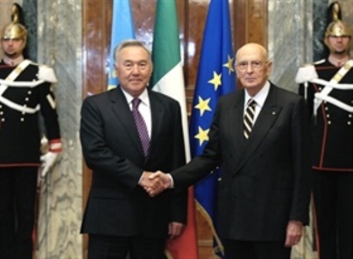 Incontro e successiva colazione del Presidente della Repubblica Giorgio Napolitano con il Presidente della Repubblica del Kazakhstan, Nursultan Abishuly Nazarbayev, in visita ufficiale.