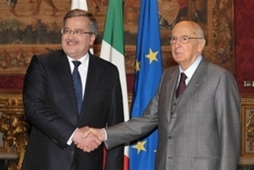 Incontro del Presidente della Repubblica Giorgio Napolitano con il Presidente della Repubblica di Polonia Bronislaw Komorowski.
