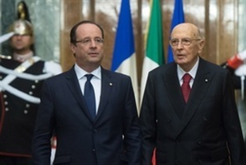 Pranzo del Presidente della Repubblica, Giorgio Napolitano, con il Presidente della Repubblica Francese, François Hollande, al termine del XXXI Vertice Bilaterale italo – francese