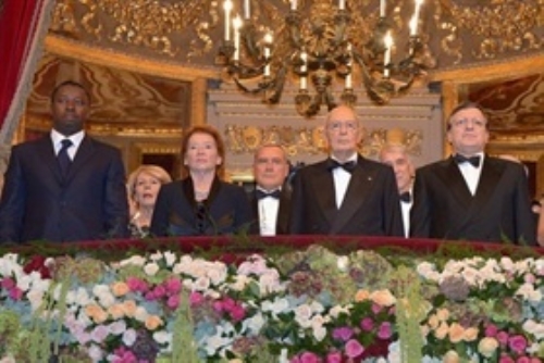 Visita del Presidente della Repubblica Giorgio Napolitano a Milano, in occasione dell’inaugurazione della stagione d’opera e balletto 2013/2014 del Teatro alla Scala