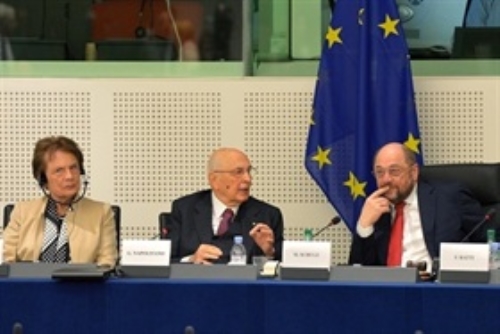 Visita del Presidente della Repubblica Giorgio Napolitano al Parlamento Europeo