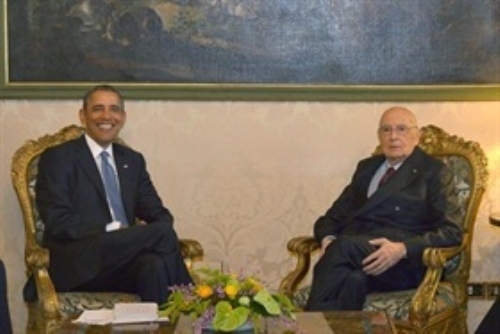 Incontro e successiva colazione del Presidente della Repubblica Giorgio Napolitano con il Presidente degli Stati Uniti d’America, Barack Obama