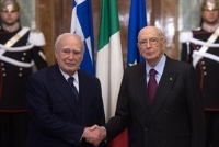 Incontro del Presidente della Repubblica Giorgio Napolitano con il Presidente della Repubblica ellenica Karolos Papoulias 