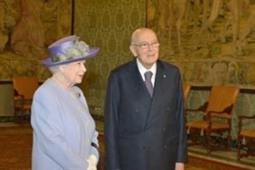 Incontro e successiva colazione del Presidente della Repubblica Giorgio Napolitano con S.M. Elisabetta II, Regina del Regno Unito di Gran Bretagna ed Irlanda del Nord, e di S.A.R. il Principe Filippo, Duca di Edimburgo, in visita ufficiale