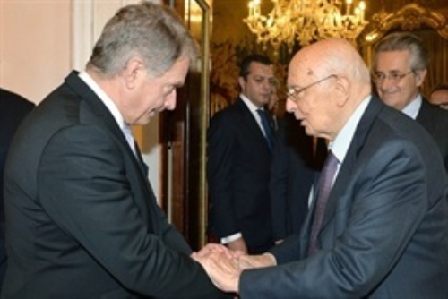 Incontro e successiva colazione del Presidente della Repubblica Giorgio Napolitano con il Presidente della Repubblica di Finlandia, Sauli Niinistö