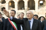 Il Presidente Napolitano con a fianco il Sindaco di Verona Flavio Tosi