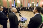 Il Presidente della Repubblica Giorgio Napolitano nella Sala degli Arazzi di Palazzo Barbieri 