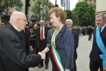 Il Presidente Napolitano con Letizia Moratti, Sindaco di Milano in occasione della celebrazione della Festa della Liberazione