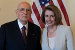 Il Presidente Napolitano con Nancy Pelosi, "Speaker" del Congresso