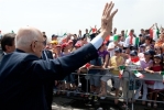 Il Presidente Napolitano al suo arrivo alla Rotonda Diaz, in occasione della Festa della Marina Militare