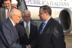 Il Presidente Napolitano al suo arrivo a Malta