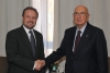 Il Presidente Giorgio Napolitano con Joseph Muscat, leader dell'opposizione