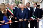 Il Presidente Napolitano all'asilo nido "Pio XII" del  Quartiere Pastena, taglia il nastro tricolore