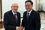 Il Presidente Napolitano con il Presidente dell'Assemblea Nazionale del Popolo, Wu Bangguo