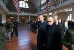 Il Presidente Napolitano in visita a Ellis Island, nella "Sala di registrazione"