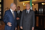 Il presidente Napolitano con il Presidente Peres