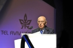 Il Presidente Giorgio Napolitano durante il suo intervento all'Università di Tel Aviv