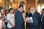 Il Presidente Giorgio Napolitano con una delegazione di docenti e studenti 