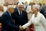 Il Presidente della Repubblica Giorgio Napolitano, con a fianco il Presidente della Repubblica di Croazia