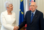 Il Presidente della Repubblica Giorgio Napolitano con il Primo Ministro della Repubblica di Croazia Jadranka Kosor,