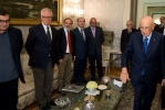 Il Presidente Giorgio Napolitano nel corso dell'incontro con una rappresentanza di sindacati di lavoratori
