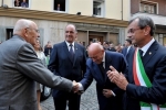  Il Presidente della Repubblica Giorgio Napolitano al suo arrivo a Piazza Chanoux,