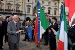 Il Presidente Giorgio Napolitano al termine della deposizione di una corona d'alloro 