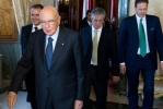 Il Presidente della Repubblica Giorgio Napolitano con l'On. Marco Gioavanni Reguzzoni, l'On. Umberto Bossi 