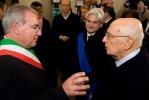 Il Presidente Napolitano con il Sindaco di Mantova Nicola Sodano e il Presidente della Provincia Alessandro Pastacci