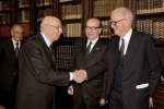 Il Presidente della Repubblica Giorgio Napolitano con l'On.  Prof. Edoardo Vesentini