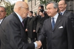 Il Presidente della Repubblica Giorgio Napolitano accolto da Costanzo Iannotti Pecci