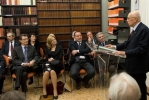  Il Presidente Napolitano rivolge il suo indirizzo di saluto durante la  visita alla sede della Biblioteca  