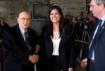 Il Presidente della Repubblica Giorgio Napolitano con Olenka Zamora 