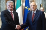 Il Presidente Napolitano con il Presidente della Repubblica Federale di Germania  Joachim Gauck