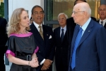 Il Presidente della Repubblica Giorgio Napolitano con l'Amb. d'Italia a Lubiana Rossella Franchini