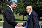 Il Presidente Giorgio Napolitano accolto dal Presidente della  Repubblica di Slovenia Danilo Turk