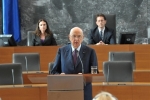 Il Presidente della Repubblica Giorgio Napolitano durante il suo intervento all'Assemblea Nazionale