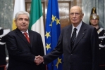 Il Presidente Napoltano con il Presidente di Cipro