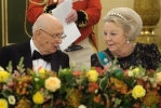 Il Presiodente Giorgio Napolitano e S.M. la Regina Beatrix in occasione del Brindisi al Pranzo di Stato