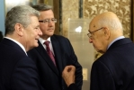 Il Presidente Giorgio Napolitano con i Presidenti Joachim Gauck e Bronislaw Komorowski 