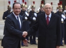 Il Presidente della Repubblica Giorgio Napolitano con il Presidente della Repubblica Francese Francois Hollande