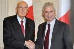 Il Presidente Giorgio Napolitano con il Presidente dell'Assemblea Nazionale francese Claude Bartolone