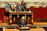 Il Presidente Giorgio Napolitano nel corso del suo intervento all'Assemblea Nazionale francese