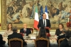 Il Presidente Giorgio Napolitano e il Presidente della Repubblica francese Francois Hollande in occasione del Pranzo di Stato