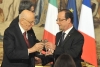 Il Presidente Giorgio Napolitano e il Presidente della Repubblica francese Francois Hollande