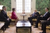 Il Presidente Giorgio Napolitano nel corso dell'incontro con la Minority leader, Nancy Pelosi alla Blair House