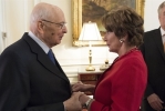 Il Presidente Giorgio Napolitano con la Minority leader, Nancy Pelosi alla Blair House