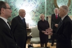 Il Presidente Giorgio Napolitano alla Blair House con Madeline Albright, Zbigniew Brzezinski, Charles Kupchan e Jim Hoagland