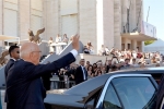 Il Presidente Giorgio Napolitano al suo arrivo al Palazzo del cinema del Lido